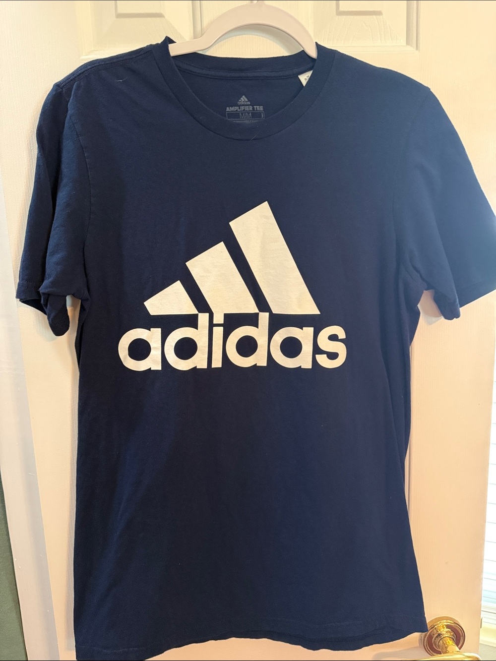 adidas Navy Tee with White Trefoil Logo